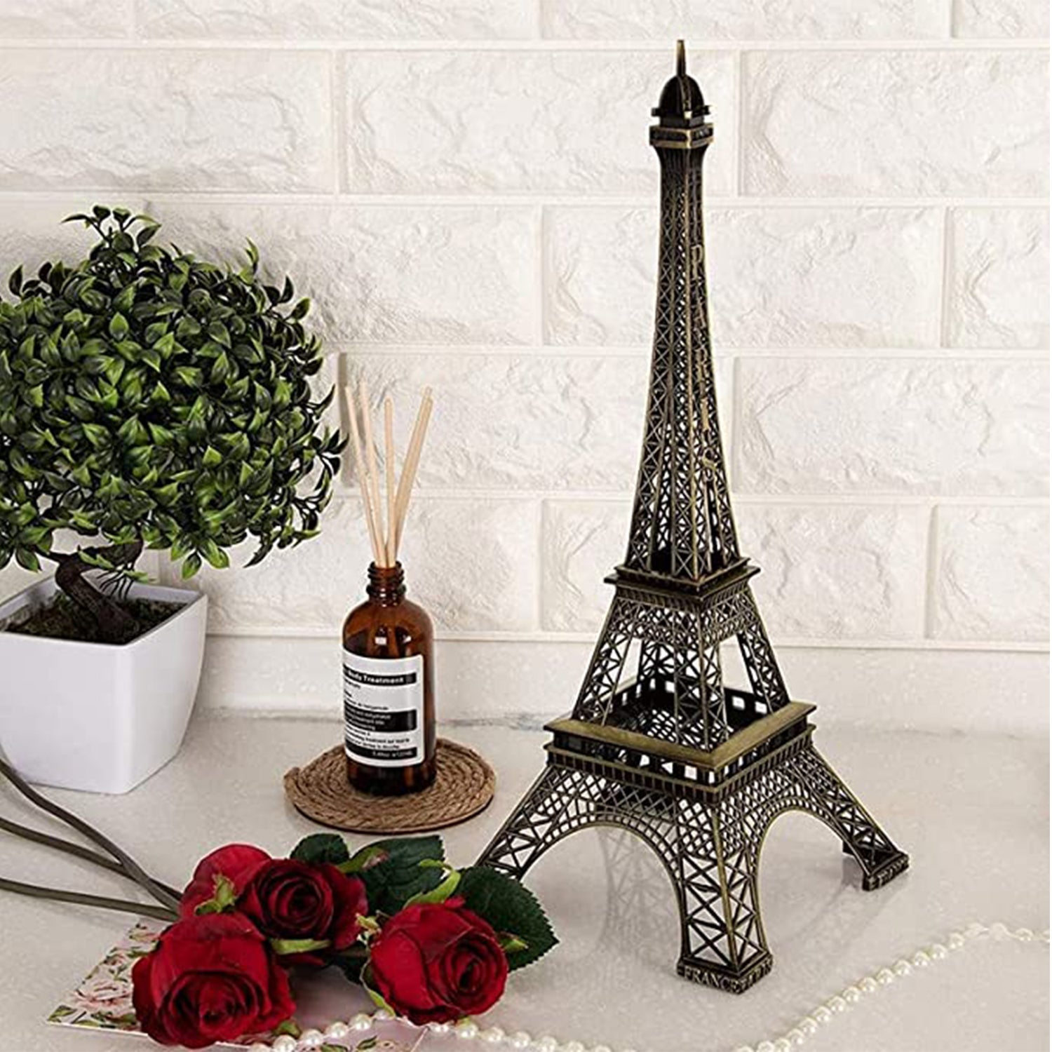 4733 Antique Finish 3D Metal Paris Eiffel Tower Metal Craft Famous Landmark Building Metal Statue, Cabinet, Office, Gifts Decorative Showpiece. DeoDap 4733 Antique Finish 3D Metal Paris Eiffel Tower Metal Craft Famous Landmark Building Metal Statue, Cabinet, Office, Gifts Decorative Showpiece. DeoDap